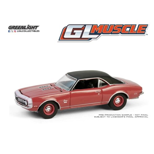 GL13360-A - 1/64 GREENLIGHT MUSCLE SERIES 29  - 1968 CHEVROLET CAMARO SS 396 - CORDOVA MAROON SOLID PACK