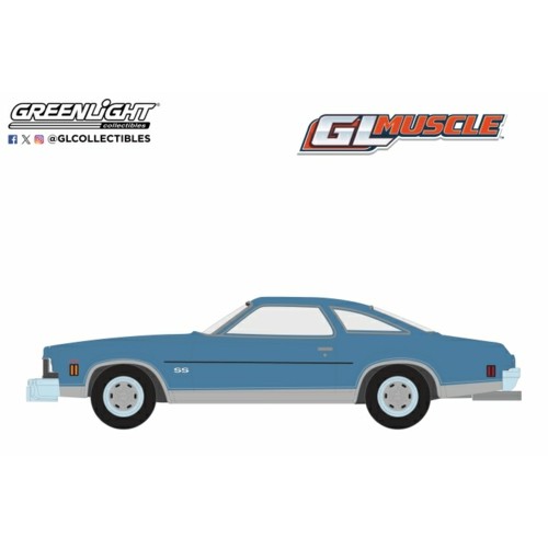 GL13360-D - 1/64 GREENLIGHT MUSCLE SERIES 29 - 1973 CHEVROLET CHEVELLE SS 454 - LIGHT BLUE METALLIC & SILVER SOLID PACK