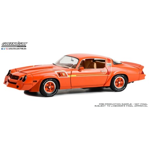 GL13658 - 1/18 1980 CHEVROLET CAMARO Z/28 HUGGER RED ORANGE GENERAL MOTORS SPECIAL VEHICLE DEVELOPMENT