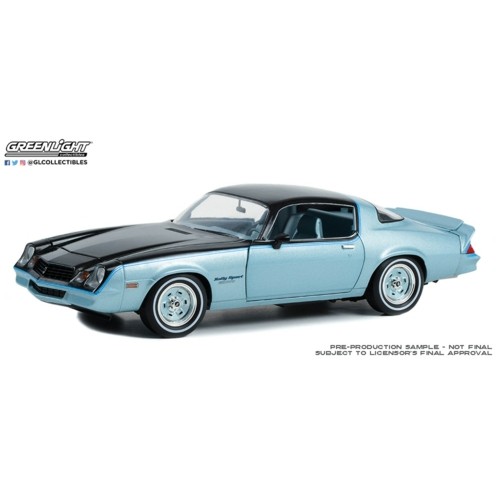 GL13664 - 1/18 1978 CHEVROLET CAMARO RALLY SPORT LIGHT BLUE METALLIC AND BLACK