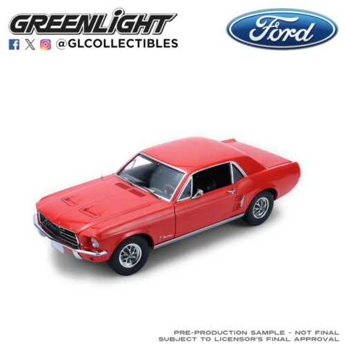 GL13707 - 1/18 1968 FORD MUSTANG COUPE - FORD RAINBOW OF COLORS - WEST COAST USA SPECIAL EDITION MUSTANG - FLOWER POWER RED