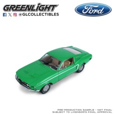 GL13708 - 1/18 1968 FORD MUSTANG FASTBACK - FORD RAINBOW OF COLORS - WEST COAST USA SPECIAL EDITION MUSTANG - POPPY GREEN