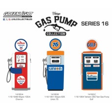 GL14160 - 1/18 VINTAGE GAS PUMPS SERIES 16 (3-GAS PUMP SET) 6 PCS ASST