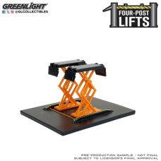 GL16220-A - 1/64 AUTO BODY SHOP - AUTOMOTIVE DOUBLE SCISSOR LIFTS SERIES 2 - ORANGE AND BLACK