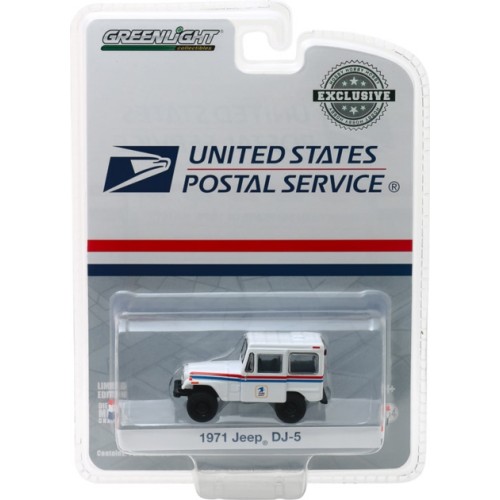 GL29997 - 1/64 1971 JEEP DJ-5 USPS WHITE WITH RED AND BLUE STRIPES