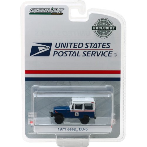 GL29998 - 1/64 1971 JEEP DJ-5 USPS BLUE WITH WHITE ROOF (HOBBY EXCLUSIVE)