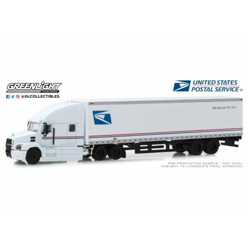 GL30090 - 1/64 2019 MACK ANTHEM 18 WHEELER TRACTOR-TRAILER - UNITED STATES POSTAL SERVICE (USPS) WE DELIVER FOR YOU (HOBBY EXCLUSIVE) (RE-RUN)