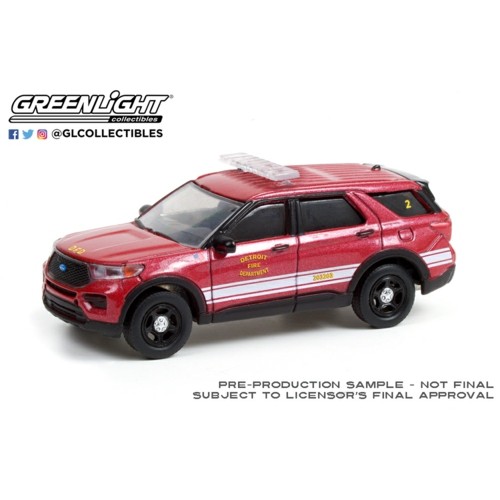 GL30257 - 1/64 HOT PURSUIT 2020 FORD POLICE INTERCEPTOR DETROIT FIRE DEPARTMENT (HOBBY EXCLUSIVE)