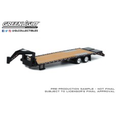 GL30390 - 1/64 GOOSENECK TRAILER BLACK WITH RED AND WHITE CONSPICUITY STRIPES (HOBBY EXCLUSIVE)