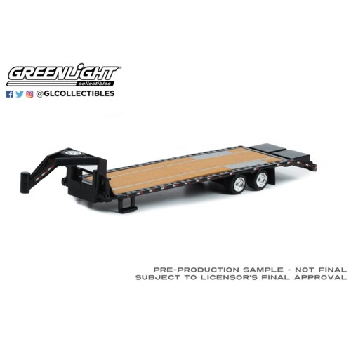 GL30390 - 1/64 GOOSENECK TRAILER BLACK WITH RED AND WHITE CONSPICUITY STRIPES (HOBBY EXCLUSIVE)
