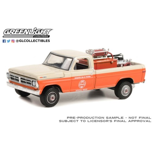 GL30398 - 1/64 1971 FORD F-250 WITH FIRE EQUIPMENT HOSE AND TANK 1971 SCHAEFER 500 AT POCONO OFFICIAL TRUCK (HOBBY EXCLUSIVE)