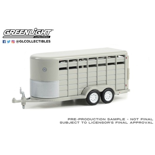 GL30424 - 1/64 HITCH AND TOW TRAILERS 14-FOOT LIVESTOCK TRAILER GREY (HOBBY EXCLUSIVE)