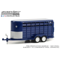 GL30425 - 1/64 HITCH AND TOW TRAILERS 14-FOOT LIVESTOCK TRAILER DARK BLUE (HOBBY EXCLUSIVE)