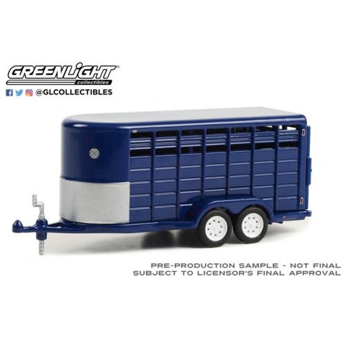 GL30425 - 1/64 HITCH AND TOW TRAILERS 14-FOOT LIVESTOCK TRAILER DARK BLUE (HOBBY EXCLUSIVE)