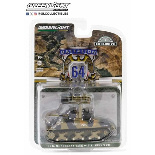 GL30441 - 1/64 BATTALION 64 - 1945 M4 SHERMAN TANK - U.S. ARMY WORLD WAR II - 12TH ARMORED DIVISION, GERMANY WITH T34 CALLIOPE ROCKET LAUNCHER (HOBBY EXCLUSIVE)