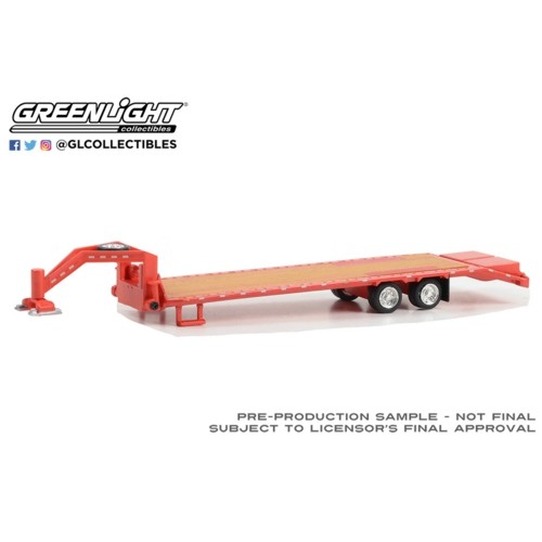 GL30467 - 1/64 GOOSENECK TRAILER - RED WITH RED AND WHITE CONSPICUITY STRIPES