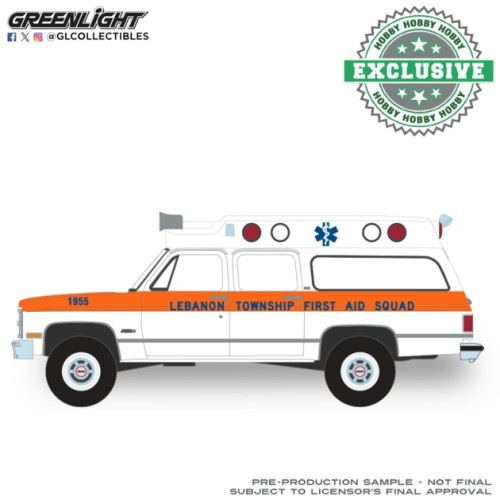 GL30509 - 1/64 1984 GMC SUBURBAN 2500 SIERRA CLASSIC AMBULANCE - LEBANON TOWNSHIP, NEW JERSEY FIRST AID SQUAD