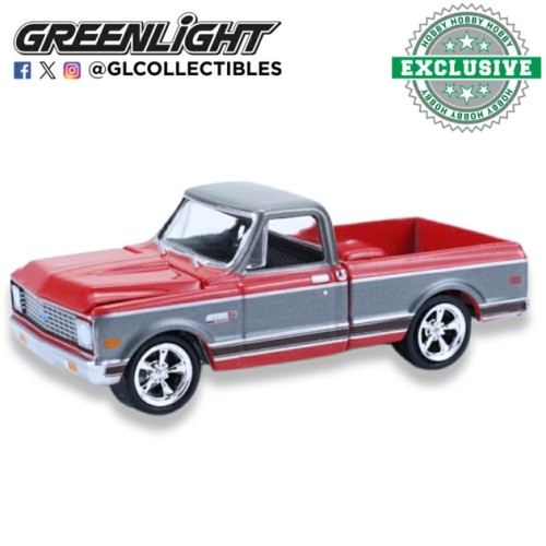 GL30547 - 1/64 CHEVY CHEYENNE C10 SHORT BED 1972 - RUBY RED AND GUNMETAL GREY (HOBBY EXCLUSIVE)