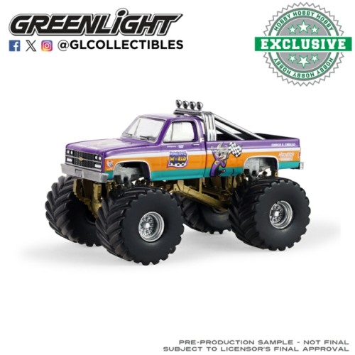 GL30570 - 1/64 KINGS OF CRUNCH - CHEVROLET K-10 MONSTER TRUCK 1977 - CHUCK E. CHEESE RACING WORLD AND HENDRICK MOTORSPORTS COLLABORATION (HOBBY EXCLUSIVE) GL30570 - 1/64 KINGS OF CRUNCH - CHEVROLET K-10 MONSTER TRUCK 1977 - CHUCK E. CHEESE RACING WORLD AND HENDRICK MOTORSPORTS COLLABORATION (HOBBY EXCLUSIVE)