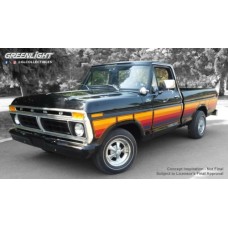 GL30571 - 1/64 FORD F-100 1977 - FREE WHEELING STRIPES EDITION - RAVEN BLACK - HOBBY EXCLUSIVE