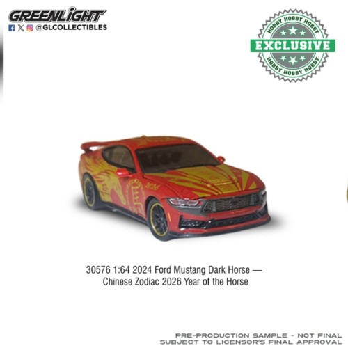 GL30576 - 1/64 FORD MUSTANG DARK HORSE 2024 - CHINESE ZODIAC 2026 YEAR OF THE HORSE (NEW TOOLING) GL30576 - 1/64 FORD MUSTANG DARK HORSE 2024 - CHINESE ZODIAC 2026 YEAR OF THE HORSE (NEW TOOLING)