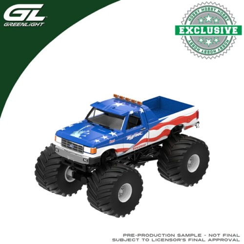 GL30592 - 1/64 KINGS OF CRUNCH - BIGFOOT NO.5 - FORD F-250 TRUCK USA 250 TRIBUTE 1996 WITH 1/18 BOB CHANDLER STANDING FIGURE - HOBBY EXCLUSIVE