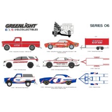 GL31190 - 1/64 RACING HITCH AND TOW SERIES 6 (6 CAR SET)