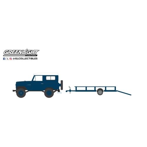 GL32310-A - 1/64 HITCH AND TOW SERIES 31 - 1961 NISSAN PATROL HARD TOP  WITH UTILITY TRAILER - BLUE AND WHITE