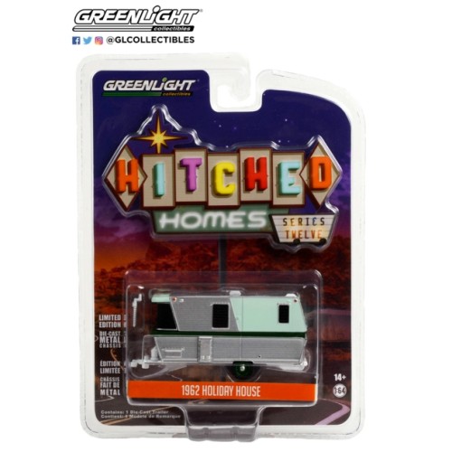 GL34120-A - 1/64 HITCHED HOMES SERIES 12 1962 HOLIDAY HOUSE MINT GREEN AND DARK GREEN