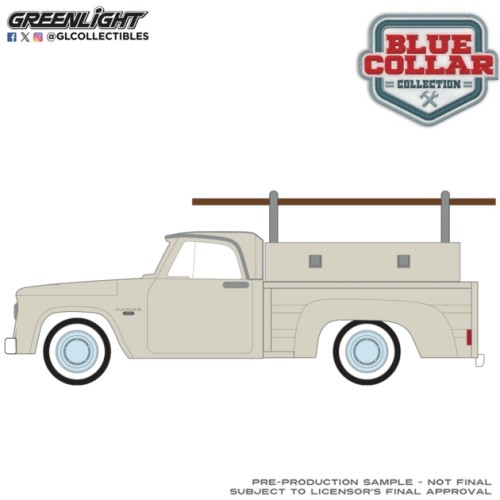 GL35320-A - 1/64 BLUE COLLAR COLLECTION SERIES 15 - 1963 DODGE D-100 WITH LADDER RACK - SAND DUNE WHITE