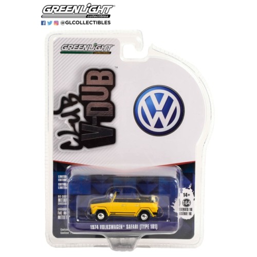 GL36070-C - 1/64 CLUB VEE-DUB SERIES 16 - 1972 VW SAFARI TYPE 181 YELLOW WITH BLACK HOOD MEXICO CITY