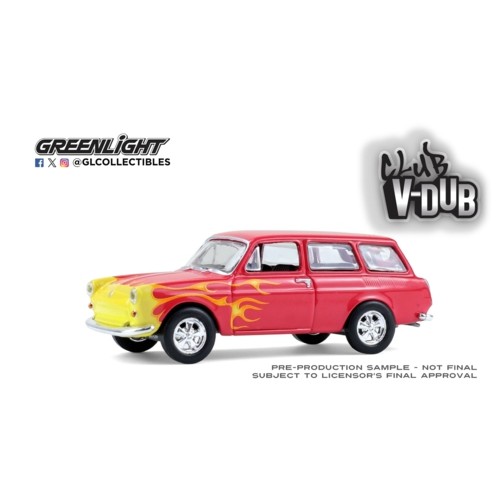 GL36120-B - 1/64 CLUB V DUB SERIES 21 - 1963 VOLKSWAGEN TYPE 3 PANEL VAN - FLAMES
