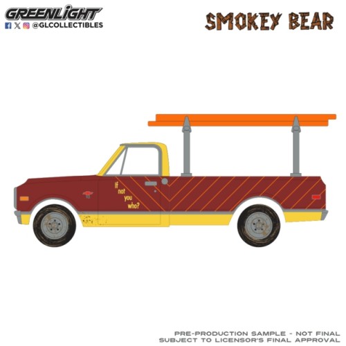 GL38090-B - 1/64 SMOKEY BEAR SERIES 5 - CHEVY C-10 WITH LADDER RACK 1968 - BURNED TIMBER BUILDS NO HOMES