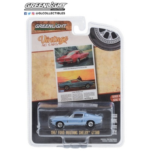 GL39130-C - 1/64 VINTAGE AD CARS SERIES 9 ASSORTMENT - 1967 SHELBY GT500 'ORDER YOUR MUSTANG AS HOT AS YOU LIKE.EVEN SHELBY HOT! SOLID PACK