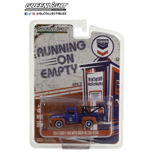 GL41130-A - 1/64 RUNNING ON EMPTY SERIES 13 - 1954 FORD F-100 WITH DROP-IN TOW HOOK OIL ROADSIDE SERVICE SOLID PACK