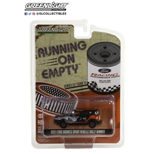 GL41130-F - 1/64 RUNNING ON EMPTY SERIES 13 - 2021 FORD BRONCO SPORT NO.201 REBELLE RALLY WINNER FORD PERFORMANCE SOLID PACK