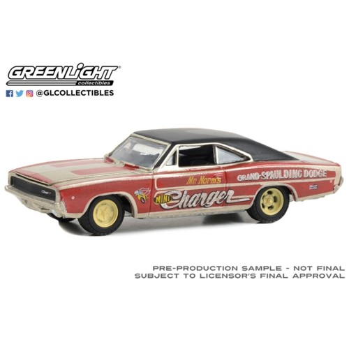 GL41160-B - 1/64 RUNNING ON EMPTY SERIES 16 1968 DODGE CHARGER GRAND SPALDING DODGE MR.NORMS MINI CHARGER FUNNY CAR TRIBUTE