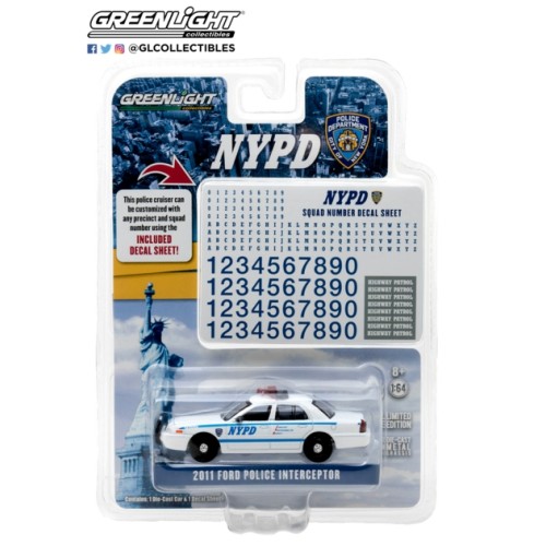 GL42771 - 1/64 HOT PURSUIT 2011 FORD CROWN VICTORIA NEW YORK CITY POLICE DEPT