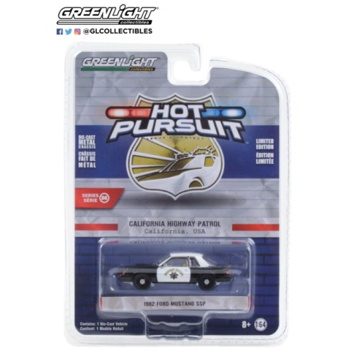 GL42930-C - 1/64 HOT PURSUIT SERIES 36 - 1982 FORD MUSTANG SSP - CALIFORNIA HIGHWAY PATROL SOLID PACK