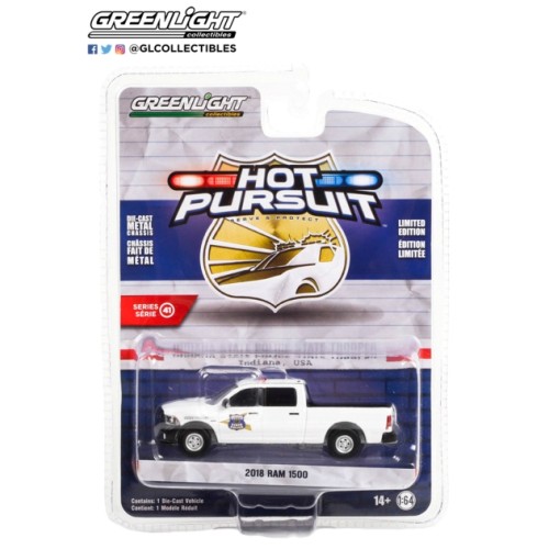 GL42990-C - 1/64 HOT PURSUIT SERIES 41 2018 RAM 1500 INDIANA STATE POLICE TROOPER