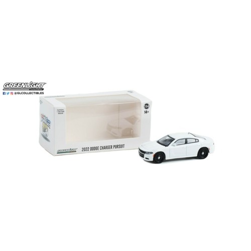 GL43002 - 1/64 HOT PURSUIT 2022 DODGE CHARGER WHITE (HOBBY EXCLUSIVE)