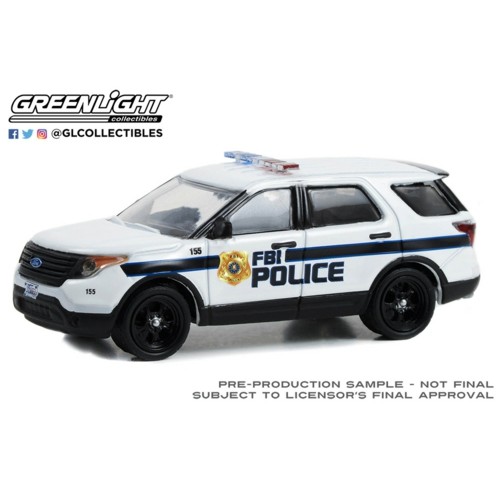 GL43025-D - 1/64 HOT PURSUIT SPECIAL EDITION - FBI POLICE (FEDERAL BUREAU OF INVESTIGATION POLICE) 2014 FORD POLICE INTERCEPTOR SOLID PACK (HOBBY EXCLUSIVE)