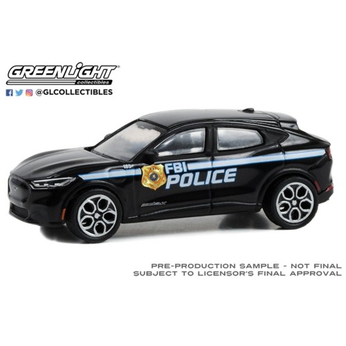 GL43025-F - 1/64 HOT PURSUIT SPECIAL EDITION - FBI POLICE (FEDERAL BUREAU OF INVESTIGATION POLICE) 2022 FORD MUSTANG MACH-E GT SOLID PACK (HOBBY EXCLUSIVE)
