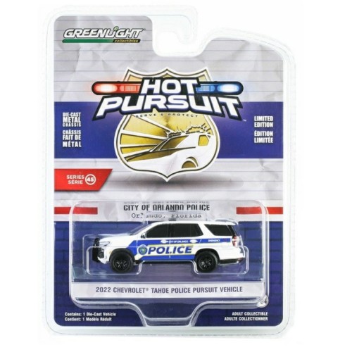 GL43030-E - 1/64 HOT PURSUIT SERIES 45 - 2022 CHEVROLET TAHOE POLICE PURSUIT VEHICLE (PPV) - CITY OF ORLANDO POLICE, ORLANDO, FLORIDO SOLID PACK