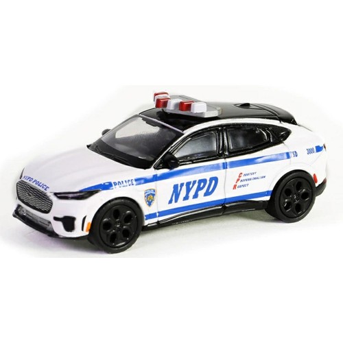 GL43030-F - 1/64 HOT PURSUIT SERIES 45 - 2022 FORD MUSTANG MACH-E GT - NEW YORK CITY POLICE DEPT (NYPD) SOLID PACK