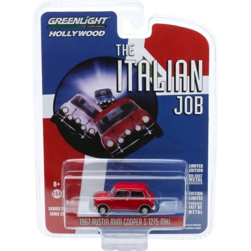 GL44880-B - 1/64 HOLLYWOOD SERIES 28 - THE ITALIAN JOB (1969) - 1967 AUSTIN MINI COOPER S 1275 MKI - RED WITH BLACK LEATHER STRAPS SOLID PACK
