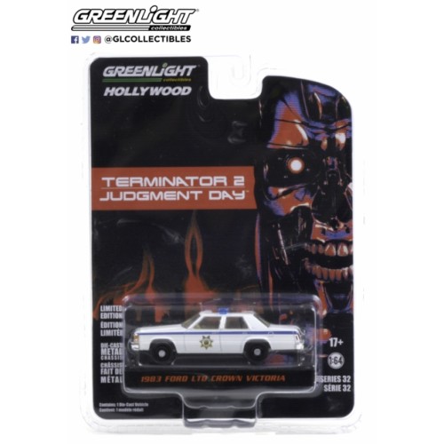 GL44920-D - 1/64 HOLLYWOOD SERIES 32 - TERMINATOR 2 (1991) 1983 FORD LTD CROWN VICTORIA POLICE (SOLID PACK)