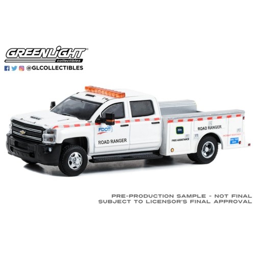 GL46120-D - 1/64 DUALLY DRIVERS SERIES 12 2018 CHEVROLET SILVERADO 3500 DUALLY SERVICE BED FLORIDA DEPT OF TRANSPORT ROAD RANGER