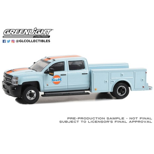 GL46130-C - 1/64 DUALLY DRIVERS SERIES 13 -  2018 CHEVROLET 3500HD DUALLY SERVICE TRUCK - GULF OIL SOLID PACK
