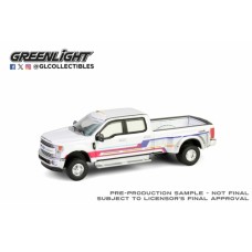 GL46160-D - 1/64 DUALLY DRIVERS SERIES 16 - 2019 FORF F-350 LARIAT DUALLY - WHITE WITH CUSTOM STRIPES